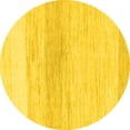 thumbnail image 1 of Ahgly Company Machine Washable Indoor Round Solid Yellow Modern Area Rugs, 3' Round, 1 of 4
