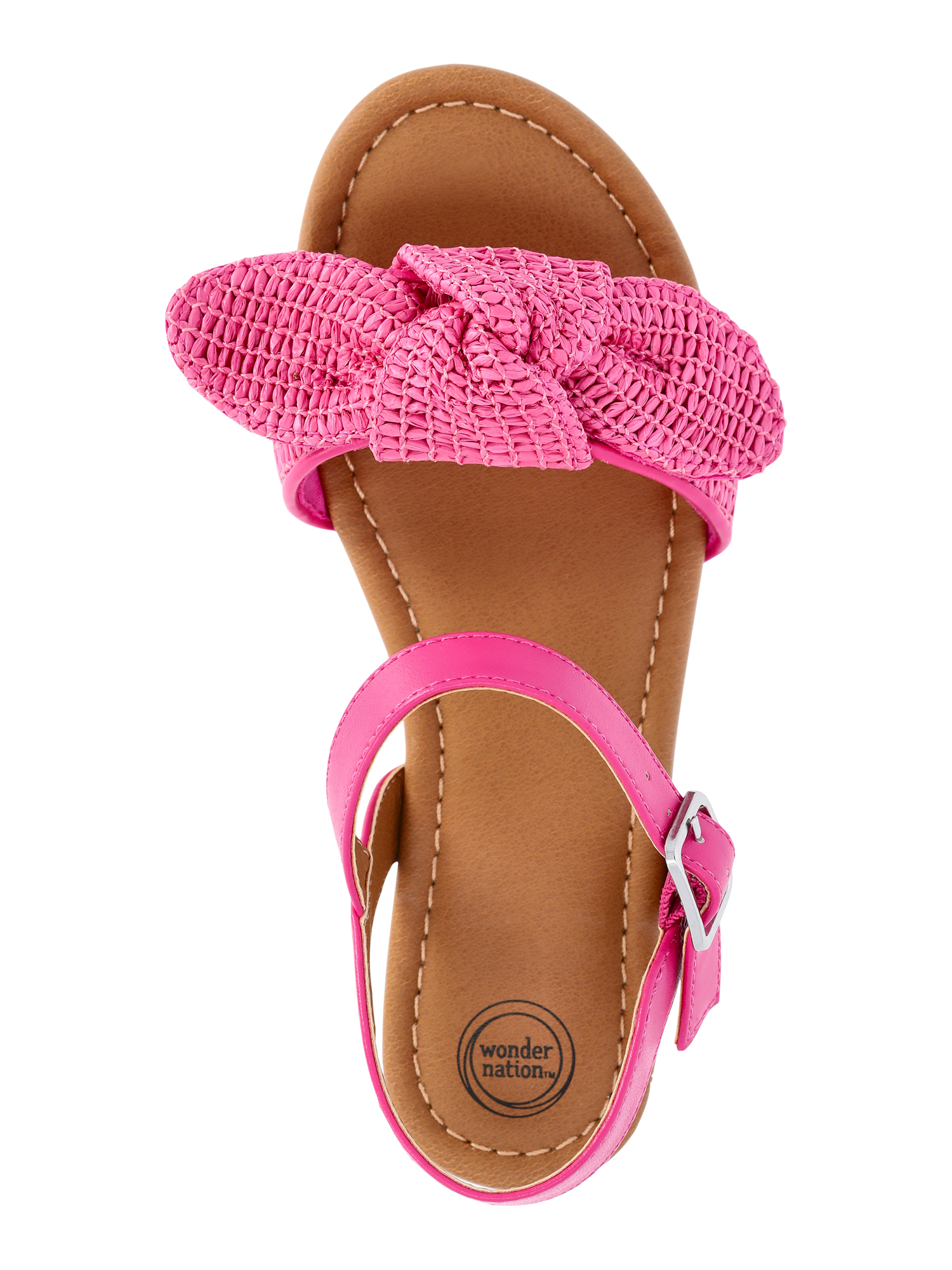 Wonder Nation Girls Raffia Swim Bow Sandals