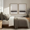 thumbnail image 3 of EVERGRACE 100% Cotton Box Stitch Quilt Bedding Set King Size 3 Pieces, Garment-Washed Lightweight Soft Cozy Coverlet, Oversized Quilted Bedspread Sets with 2 Shams for All Season, Mocha Brown, 3 of 9
