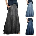 thumbnail image 2 of PUMISAS Cargo Long Skirts For Women Soft High Elastic Waist Skirts Solid Color Casual Loose Comfortable Oversized Skirts With Side Pockets, 2 of 7