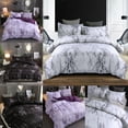 thumbnail image 1 of 3PCS Marble Duvet Cover Set Washed Cotton Duvet Cover Ultra Soft and Easy Care Assorted Size, 1 of 9