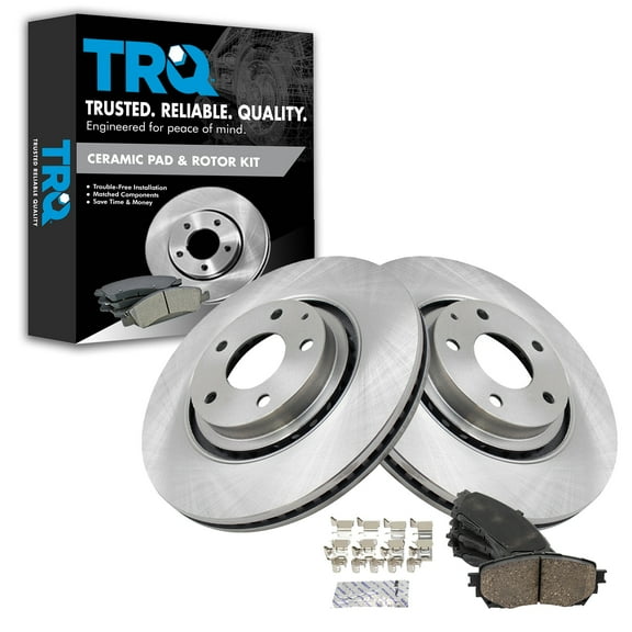 TRQ Front Brake Pad & Rotor Kit Brake Pads Brake Rotor Ceramic Fits Select 2019-2020 Mazda 6