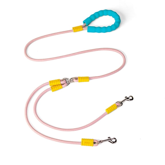 Dual Dog Leash Splitter for Walking Two Dogs, Tangle Free Coupler with Swivel Clips for Small Medium Dogs