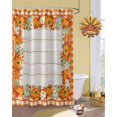thumbnail image 3 of Fall Shower Curtain Pumpkin Maple Leaves Bathroom Curtains with Hooks, Waterproof Fabric Orange Leaf Buffalo Plaid Wood Thanksgiving Bath Shower Curtains Set for Bathroom Bathtubs Decor 72x72 Inch, 3 of 7