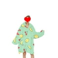thumbnail image 2 of goowrom Family Cartoon Digital Printing Lamb Wool Warm Hooded Blanket, 2 of 10