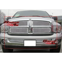 APS Compatible with Dodge Ram 1500 2500 3500 2002-2005 Main Upper Lower Bumper Stainless Steel Chrome Mesh Front Grill Grille Insert Combo D77998T