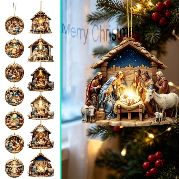 Yeciiwht Nativity Scene Christmas Ornament – Acrylic Hanging Decoration for Tree, Home & Holiday Gift