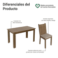thumbnail image 4 of Juego de Comedor Madesa Mesa de Madera con 4 Sillas Rosie XB044705ZXT, 4 of 10