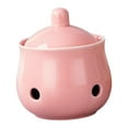 thumbnail image 4 of Decoración para guardar ajos, tarro de jengibre ventilado, recipiente de cerámica para ajos. Rosa, 4 of 9