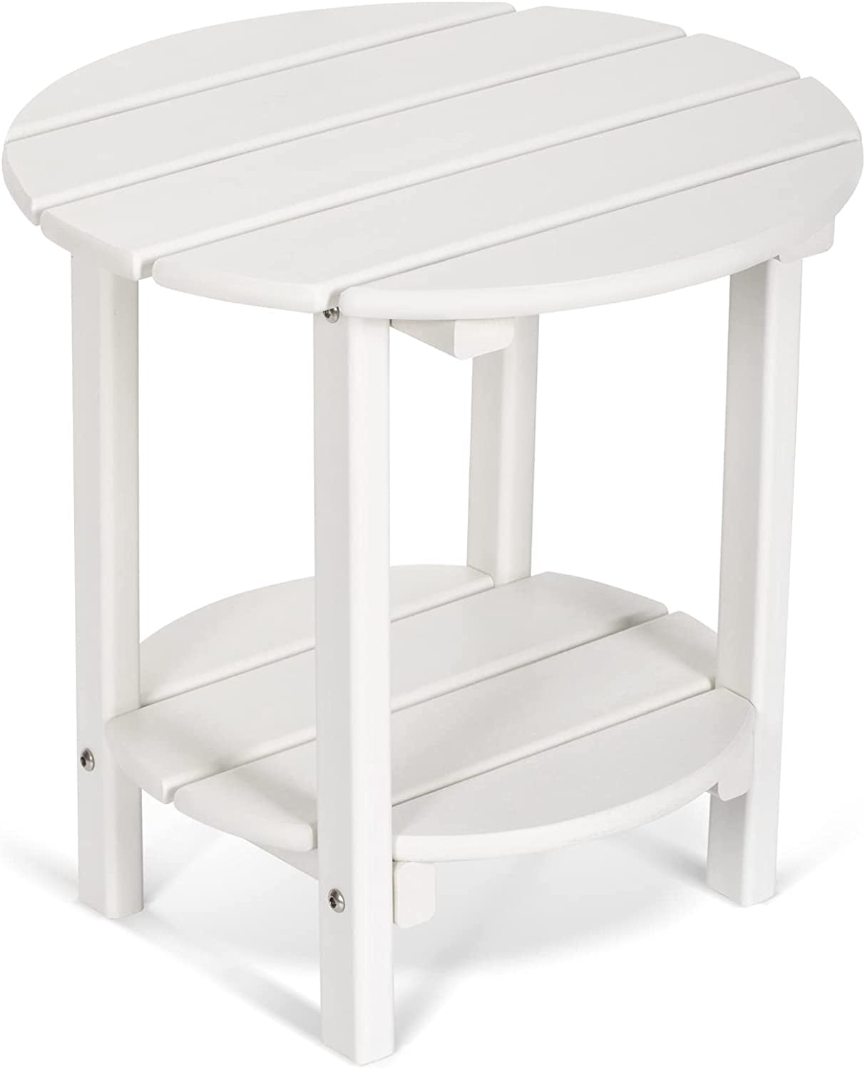 Small Weatherproof Table Nalone 2-Tier HDPE Adirondack Outdoor Side Table, Weather Resistant ...