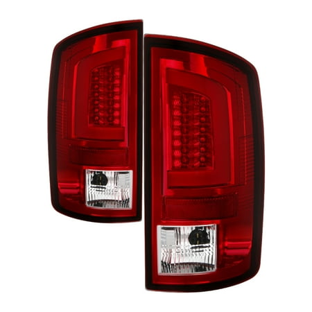 - Spyder 07-09 Dodge Ram 2500/3500 V3 Light Bar LED Tail Lights - Red Clear (ALT-YD-DRAM06V3-LBLED-RC)