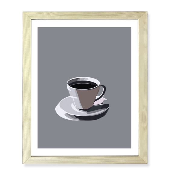 Designs ByLITA Cup of Coffee, 8 x 10 Wooden Wall Print (Framed) | Kitchen Decor