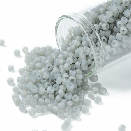 TOHO Round Seed Beads Japanese Seed Beads Frosted (150F) Ceylon Frost Smoke 8/0 3mm Hole: 1mm about 222pcs/10g