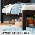 thumbnail image 6 of Einhomn Twin Bed Frame with Faux Leather Soft Pad Tufted Headboard, Heavy-Duty Metal Slatted Supported Platform Bed, 12"Space Storage Under the Bed, Easy to Assemble, Black, 6 of 8