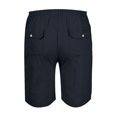 thumbnail image 6 of DYMADE Mens Cotton Linen Pockets Drawstring Elastic Waist Casual Shorts, 6 of 6