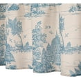 thumbnail image 6 of 2 Pack Linen Window Valance, 18 Inches Long Kitchen Window Curtains Farmhouse Castle Pattern Rod Pocket Valance for Bathroom Bedroom Living Room, Blue and Natural Color, 6 of 6
