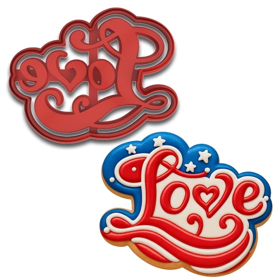 Romantic Love Cookie Cutter - 4x2.56", Perfect for Valentine's, Weddings & Special Occasions