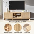 thumbnail image 5 of KeyWhat 70" TV Stand with 2 Soft Close Door, Modern Entertainment Center Console Table, Media Furniture for Living Room, Natural Oak, 5 of 7