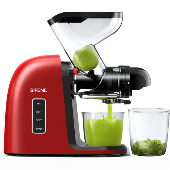SiFENE Cold Press Juicer Machine Slow Masticating Juicer - 250W, BPA Free - Red