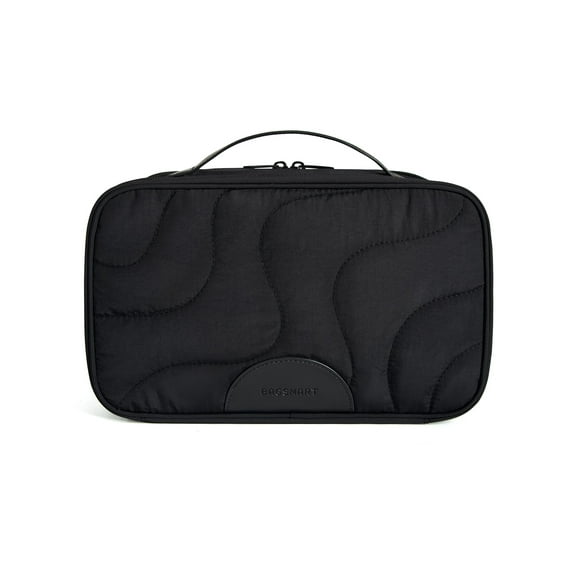 Bagsmart Unisex Large Capacity Toiletry Bag, Travel and Organizer Makeup Cosmetic Bag with Handle for Your Essentials, Men and Women, Black