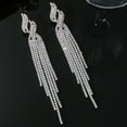 thumbnail image 4 of Pendientes largos con borlas de diamantes superbrillantes de lujo europeos y americanos, pendientes con personalidad exagerada para mujer, pendientes de joyería para las orejas, 4 of 6
