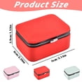 thumbnail image 4 of Portable Travel Jewelry Organizer Case, PU Leather Small Zipper Storage Box for Earrings, Rings & Necklaces, Compact Daily Storage, 3.1 Inches, Style C, 4 of 9