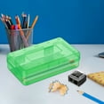 thumbnail image 2 of Pencil Boxes,Plastic Pencil Case Box Craft Hobby Art Supply Storage Organizer Container with Latching Lid for Bead Pens Ribbons Tape(Green 1pc+Pencil Sharpener 8.1*4.8*2.3in)from ANMUYUM, 2 of 9
