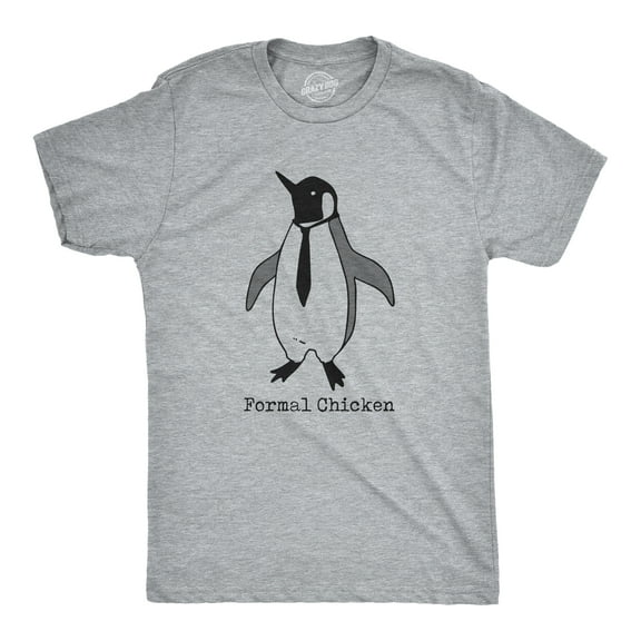 Mens Formal Chicken T Shirt Funny Penguin Suit Tuxedo Tie Joke Tee for Guys Graphic Tees