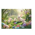 thumbnail image 1 of Binwennn Easter Bunny Pattern Soft Velvet Carpet Festive Atmosphere Cute Decoration A Must Have Carpet For A Warm Home 40X60CM A5 5by7 Area Rug Men Throw Blanket Fuzzy Rugs for Kids Room Warm Blanket, 1 of 4