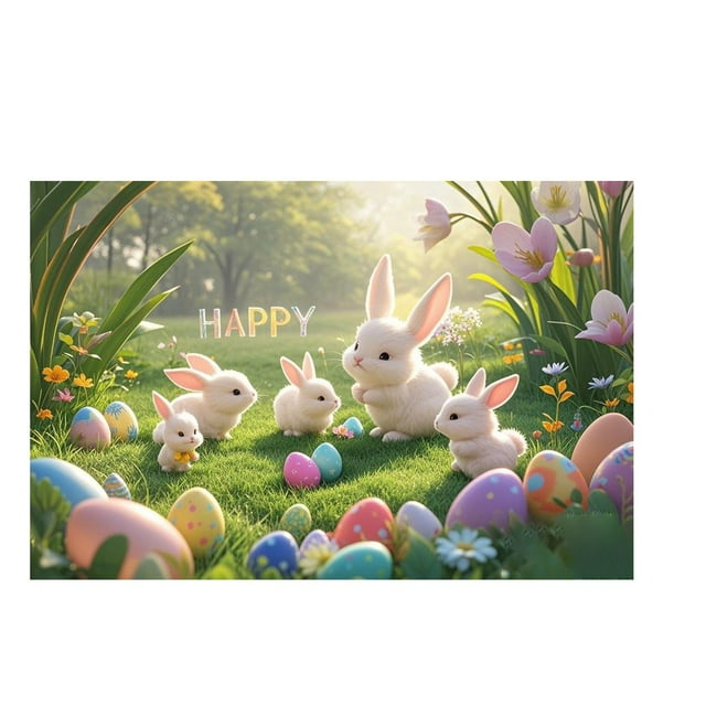 Binwennn Easter Bunny Pattern Soft Velvet Carpet Festive Atmosphere Cute Decoration A Must Have Carpet For A Warm Home 40X60CM A5 5by7 Area Rug Men Throw Blanket Fuzzy Rugs for Kids Room Warm Blanket