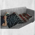 thumbnail image 6 of American Flag Soft Flannel Fleece Blanket, Royalty Flag Textured US Backdrop on Damaged Board Plate Design Artwork Print, Cozy Plush for Indoor and Outdoor Use, 60" x 80", Red Grey, by Ambesonne, 6 of 6
