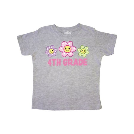 

Inktastic 4th Grade with Polka Dot Flowers Gift Toddler Toddler Girl T-Shirt
