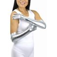 thumbnail image 6 of ToBeInStyle Women's Extra Long Metallic Gloves - Silver, 6 of 6