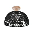 thumbnail image 5 of Arturesthome Black Hemp Rope Rattan Flush Mount Light Fixture, Boho Semi Ceiling Lamp, Wicker Drum Rustic Farmhouse Chandelier for Hallway Dining Room Kitchen Bedroom, 5 of 10