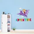 thumbnail image 2 of Cute boy riding Pteranodon in Sky ArtWall Decal Decoration Adventure Joyful Cartoon Cartoon Animals Decorating Ideas for Child's Bedroom Size: 10 In(W) x 9 In(H), 2 of 5