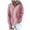 Pink, variant on Xudanell Zip up Hoodie Women Solid Color Simple Oversized Sweatshirt Woven Texture Hoodie Sweater Blue XL