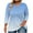 Light Blue, variant on Plebaso Women's Plus Size Tops Casual 3/4 Sleeve V Neck Tunic Shirts Gradient Printed Womens Blouses