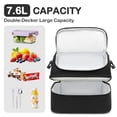 thumbnail image 2 of GYEUKHAM Double Decker Cooler Insulated Lunch Bag Large Tote for Boys, Girls, Men, Women, With Adjustable Strap,Black, 2 of 8