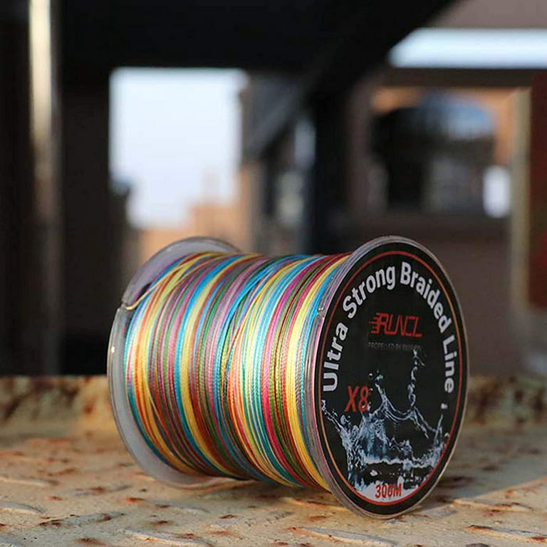 RUNCL Braided Fishing Line, 8 Strand Abrasion Resistant Braided Lines,  Super Durable, Smooth Casting, Zero Stretch, Smaller Diameter, Rainbow  Color for Extra Visibility, 328-1093 yds, 12-100LB B - 546Yds/500M(8  Strands) 30LB(13.6kgs)/0.23mm/2.0#