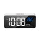 thumbnail image 3 of Reloj electrónico inteligente con espejo LED, portátil, hogar, USB, control de voz, temporizador silencioso, música, reloj despertador, recordatorio, blanco tholdsy HA001362-03B, 3 of 6