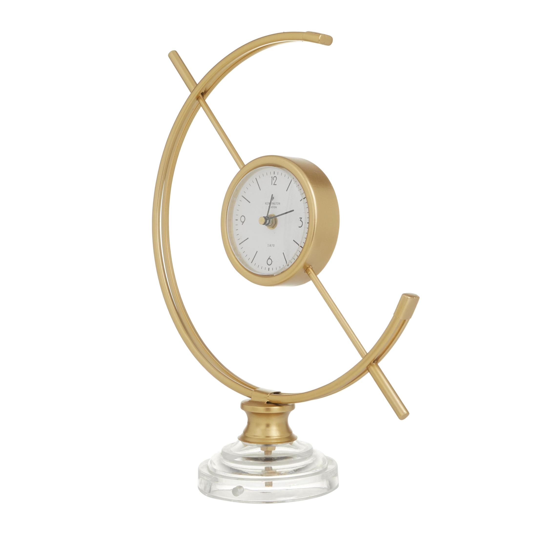 DecMode 16" Gold Metal Clock with Acrylic Base