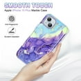 thumbnail image 5 of CASEFIV for iPhone 15 Plus Case 6.7 inch (2023), Marble Pattern 3 in 1 Heavy Duty Full Body Shockproof Hard PC+Soft Silicone Drop Protective Phone Cover for Women Girls,Light Purple, 5 of 7