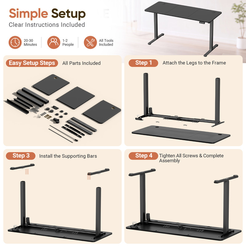 Furmax 55" x 24" Electric Height Adjustable Standing Desk photo 4