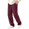 thumbnail image 4 of JTSRKL Corduroy Textured Pants for Men Wide Leg Baggy Elastic Waist Pockets Lightweight Bottoms Casual Bottoms Relaxed Fit Trousers, 4 of 6