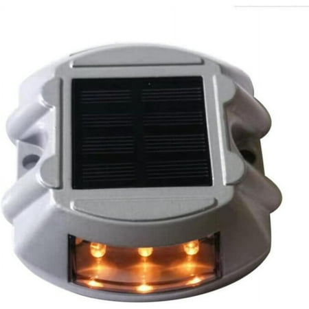 

OO-LED Road Marker Solar Powered Deck Light Lamp IP68 Outdoor Driveway Patio Aluminum Path Light (Yellow Flash)-10