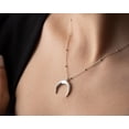 thumbnail image 2 of Crescent Moon Necklace, Moon Phase Necklace, Celestial Necklace, Sterling Silver Moon Pendant, Ball Chain Necklace, Dainty Mom Necklace, 2 of 4