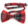 thumbnail image 1 of TopTie Nœud Papillon Tartan à Carreaux Noir et Rouge Mode Unisexe, 1 of 4