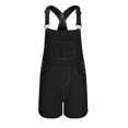thumbnail image 5 of 2024 Clearance Sale! TMOYZQ Women's Casual Denim Bib Overalls Classic Adjustable Straps Cuffed Hem Stretch Jean Shorts Rompers Summer Junpsuits with Pockets, 5 of 5