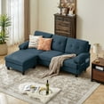 thumbnail image 4 of Jarenie Modern Fabric L-Shapped Sofa Sectional Couches for Living Room Convertible Sofa with Matching Chaise for Office, Apartment, Studio Green, 4 of 8