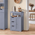 thumbnail image 3 of Renwick Freestanding Wooden Bathroom Floor Cabinet, Gray, 3 of 10